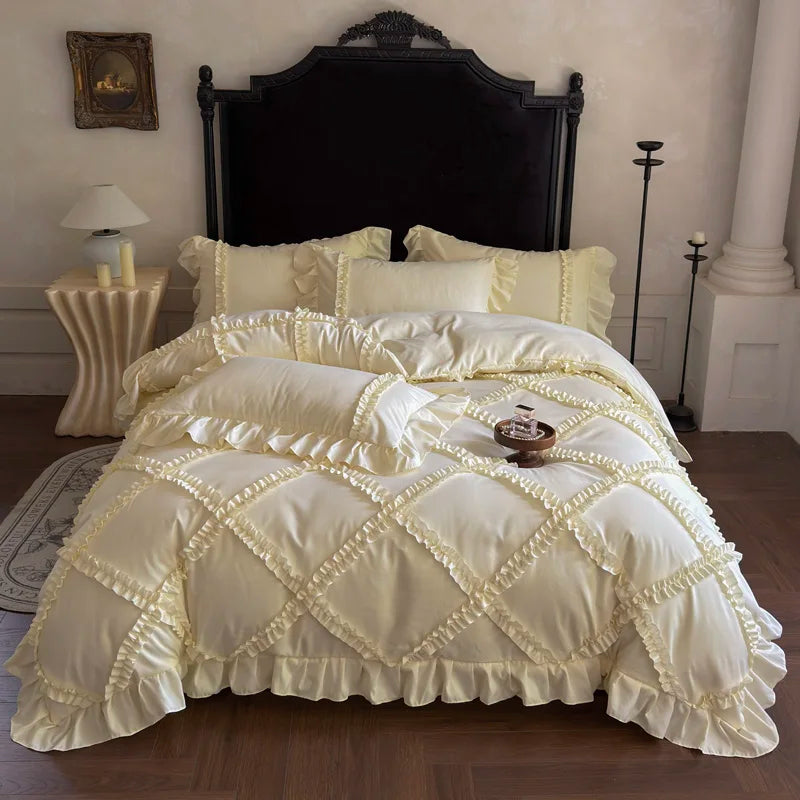 French Princess Style Ruffles Bedding Set – Elegant Duvet Cover Set for Luxurious Bedroom Makeover 6