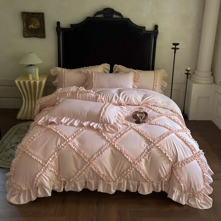 French Princess Style Ruffles Bedding Set – Elegant Duvet Cover Set for Luxurious Bedroom Makeover 7