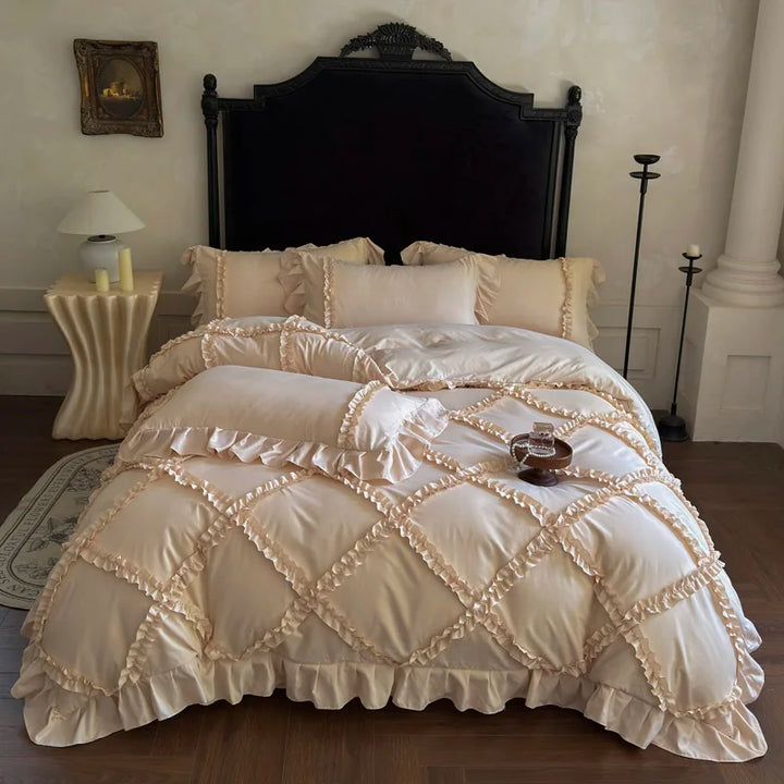 French Princess Style Ruffles Bedding Set – Elegant Duvet Cover Set for Luxurious Bedroom Makeover 8