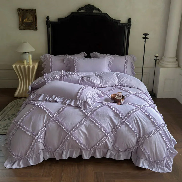 French Princess Style Ruffles Bedding Set – Elegant Duvet Cover Set for Luxurious Bedroom Makeover 9