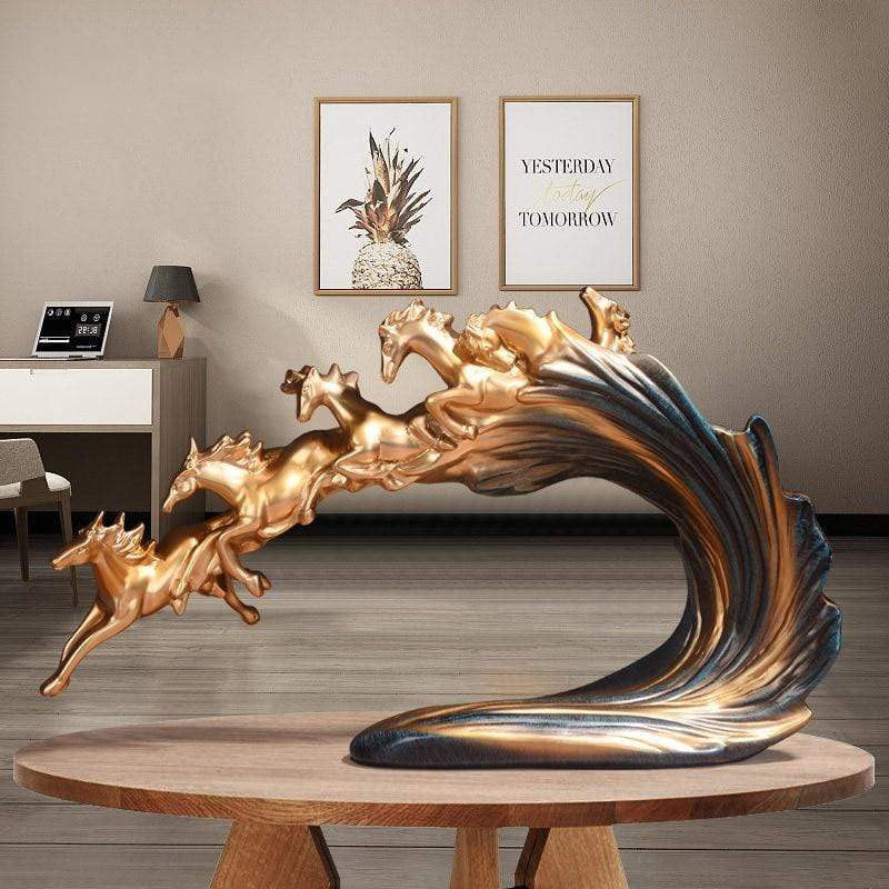 Galloping Horse Sculpture in High-Quality Resin – Elegant Decor for Home or Office 0