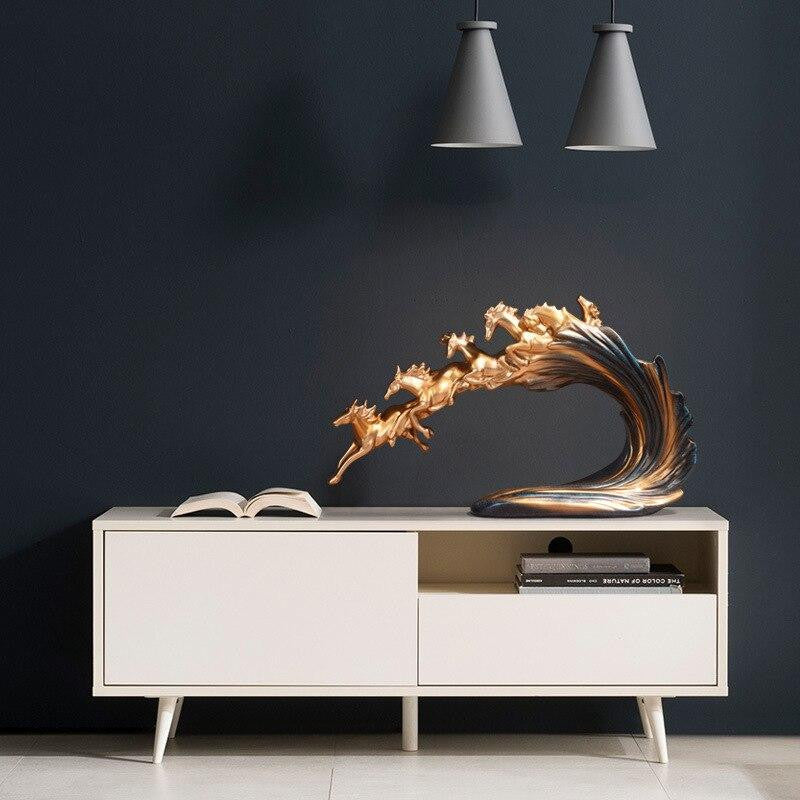 Galloping Horse Sculpture in High-Quality Resin – Elegant Decor for Home or Office 1