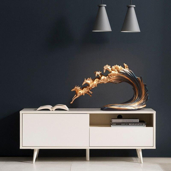 Galloping Horse Sculpture in High-Quality Resin – Elegant Decor for Home or Office 1