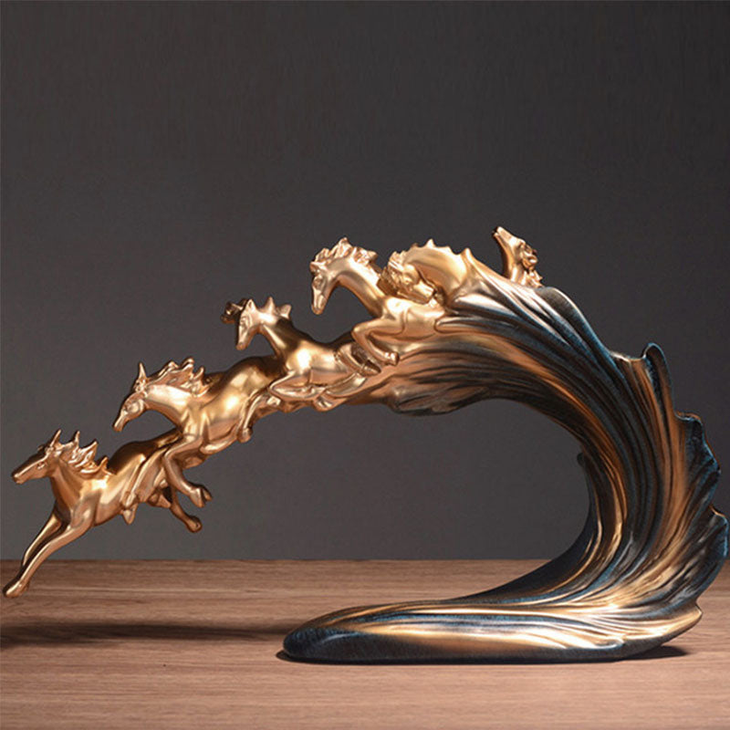 Galloping Horse Sculpture in High-Quality Resin – Elegant Decor for Home or Office 2