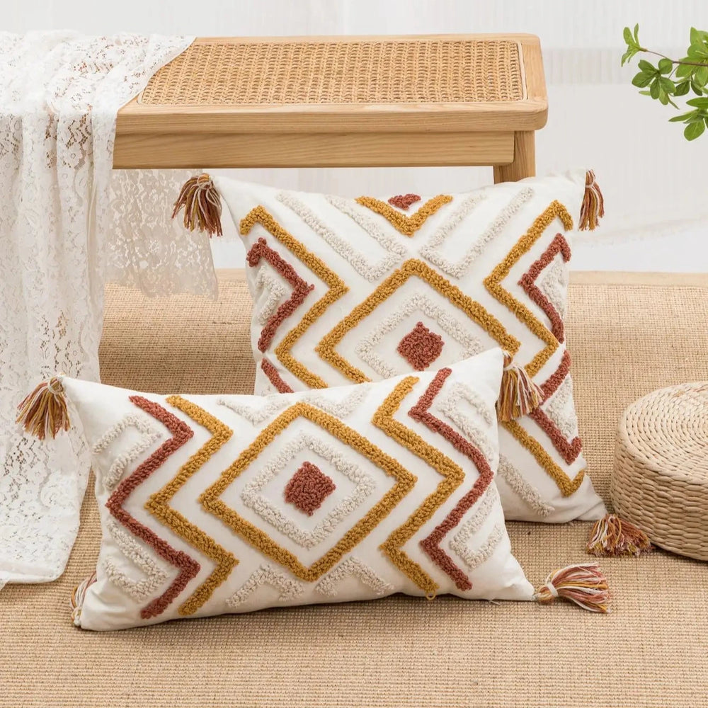 Geometric Bohemian Throw Pillow Cover – Stylish Accent for Couch or Bedroom 3