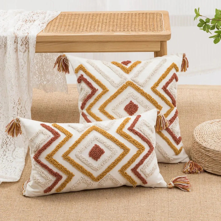 Geometric Bohemian Throw Pillow Cover – Stylish Accent for Couch or Bedroom 3