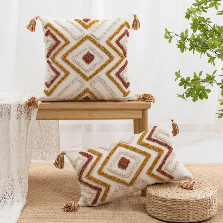 Geometric Bohemian Throw Pillow Cover – Stylish Accent for Couch or Bedroom 6