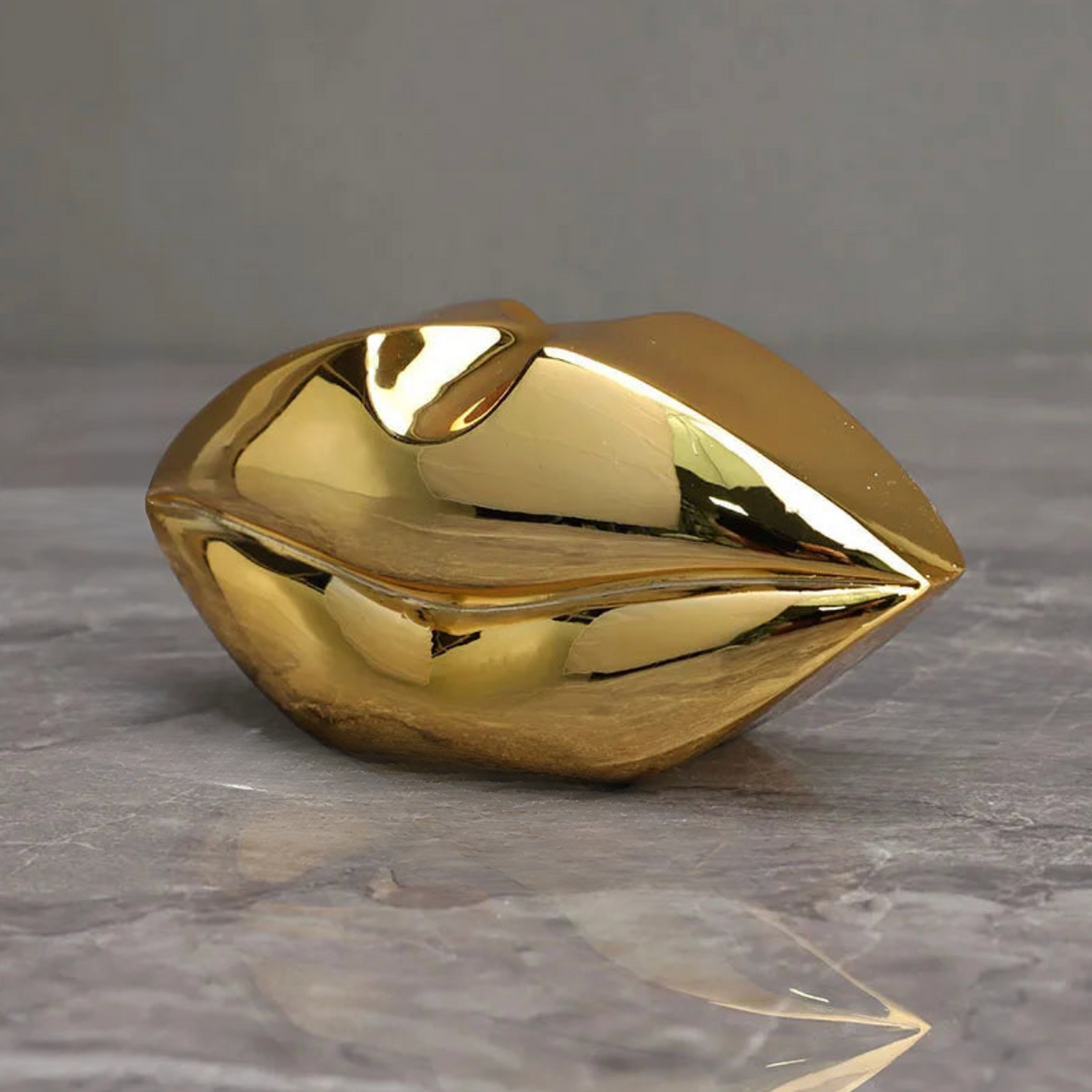 Gilded Whispers Sculpture – Chic Modern Art for Home Decor 0