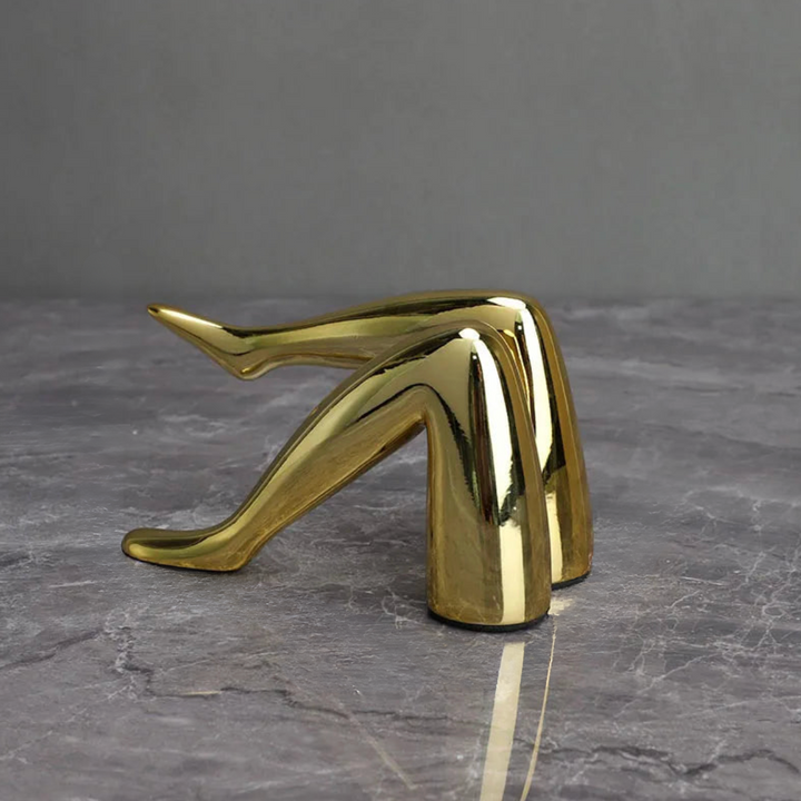Gilded Whispers Sculpture – Chic Modern Art for Home Decor 2