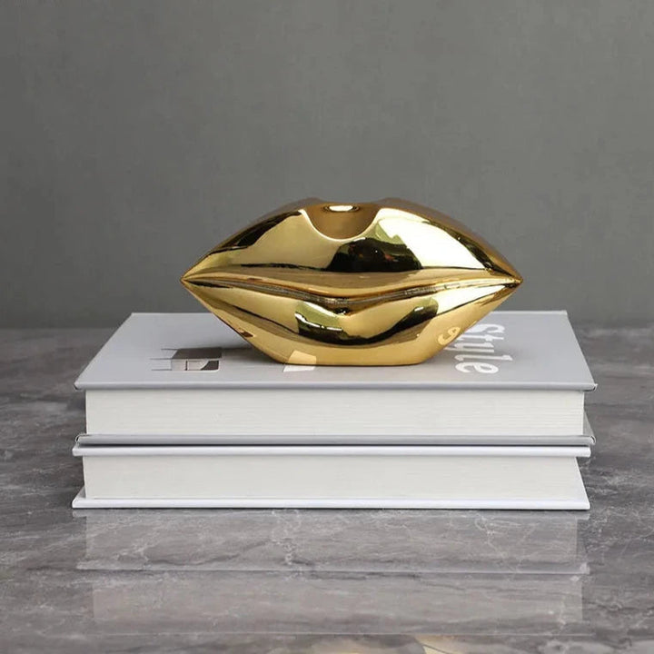 Gilded Whispers Sculpture – Chic Modern Art for Home Decor 4