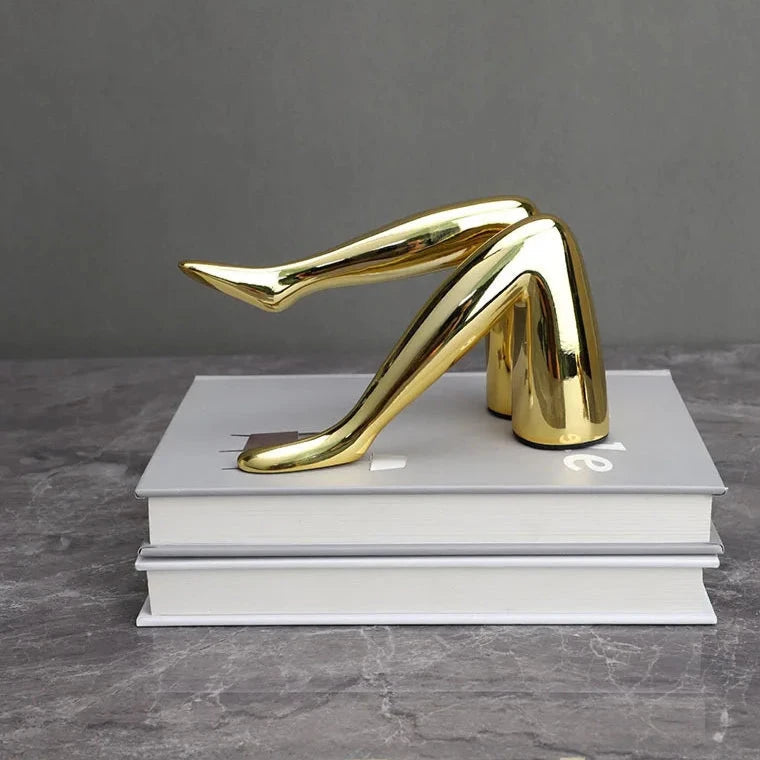 Gilded Whispers Sculpture – Chic Modern Art for Home Decor 5