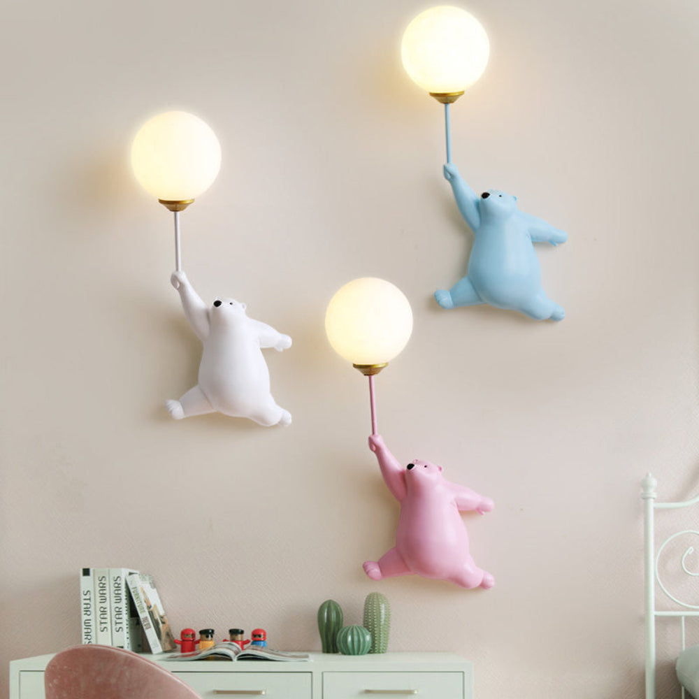 GlowBuddy Bear Balloon Wall Lamp – Whimsical Wall Sconce Lighting for Kids' Rooms 1