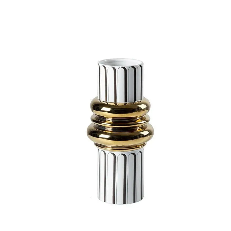 Gold-Plated Ceramic Vase – Elegant Home Decor Accent for Living Room or Dining Table 5