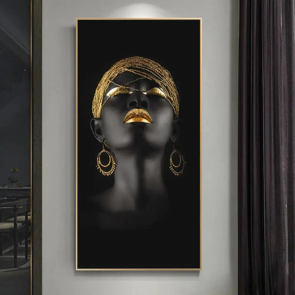 Golden Lady Canvas Art – Stunning Wall Decor for Home or Office 0