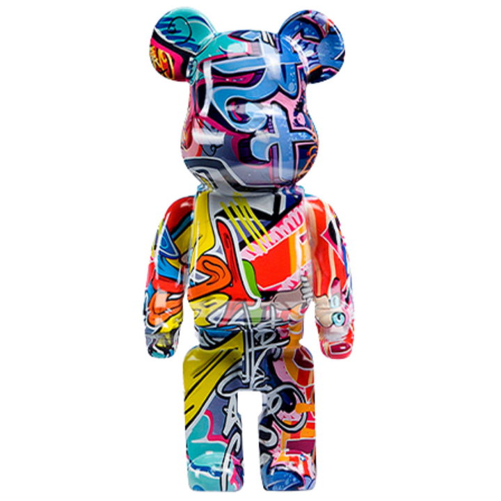 Graffiti Bear Sculpture – Unique Artistic Decor for Home or Office 0