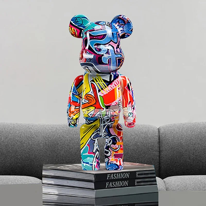 Graffiti Bear Sculpture – Unique Artistic Decor for Home or Office 5