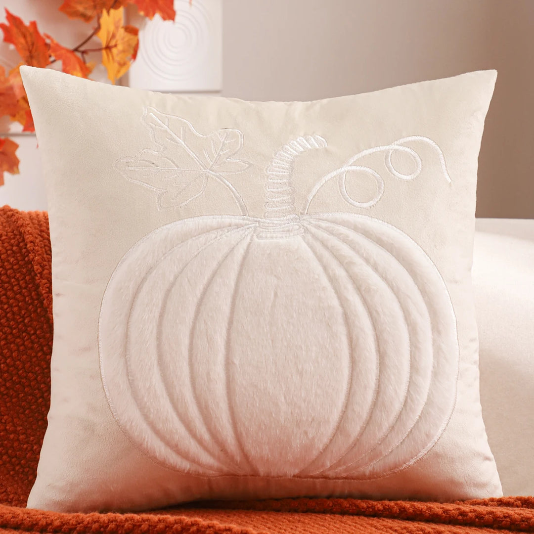 Halloween Pumpkin Throw Pillow Cover with Plush Velvet – Cozy Autumn Decor for Home 4