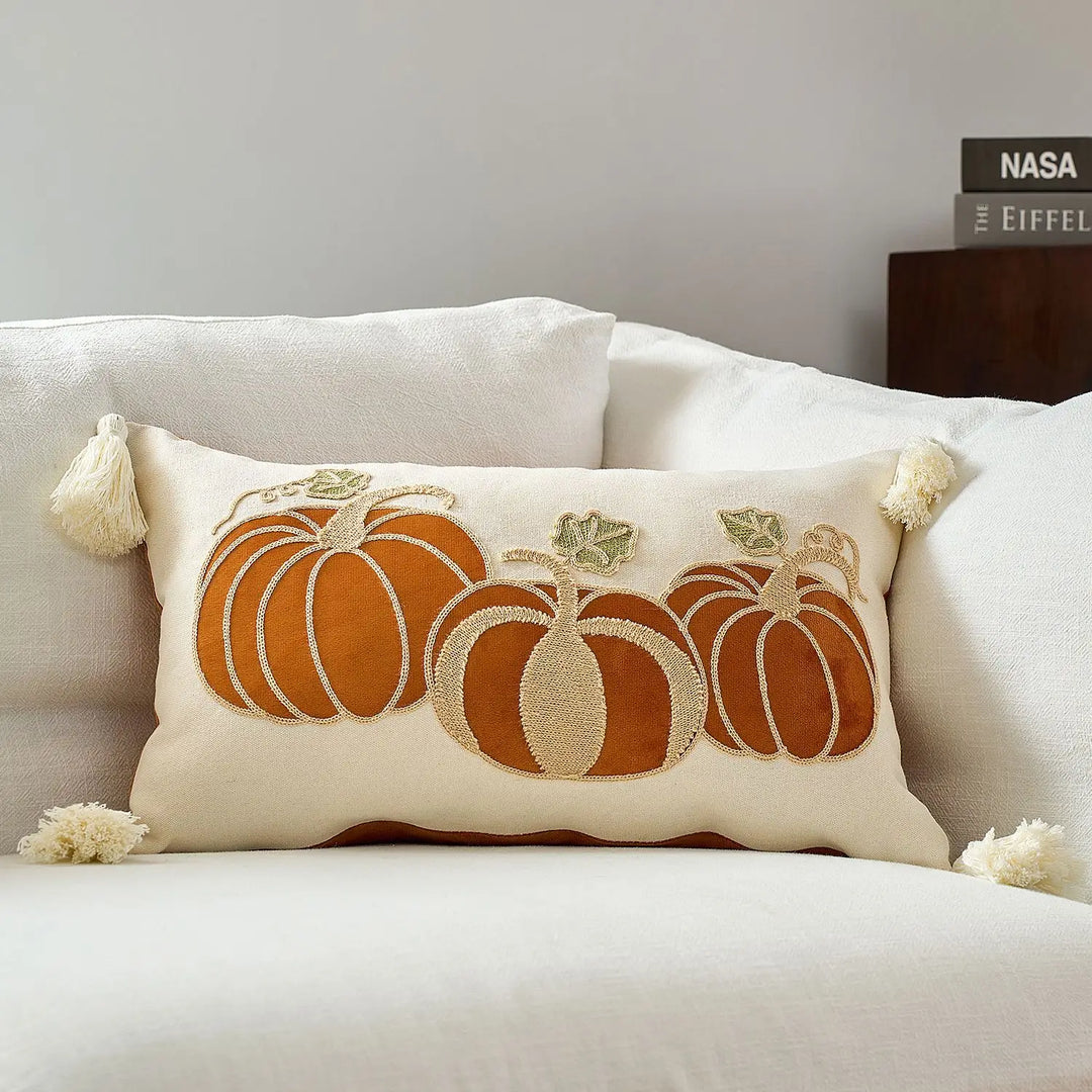 Halloween Throw Pillow Covers with Maple Pumpkin Design – Perfect for Sofa or Bedside Decor 11