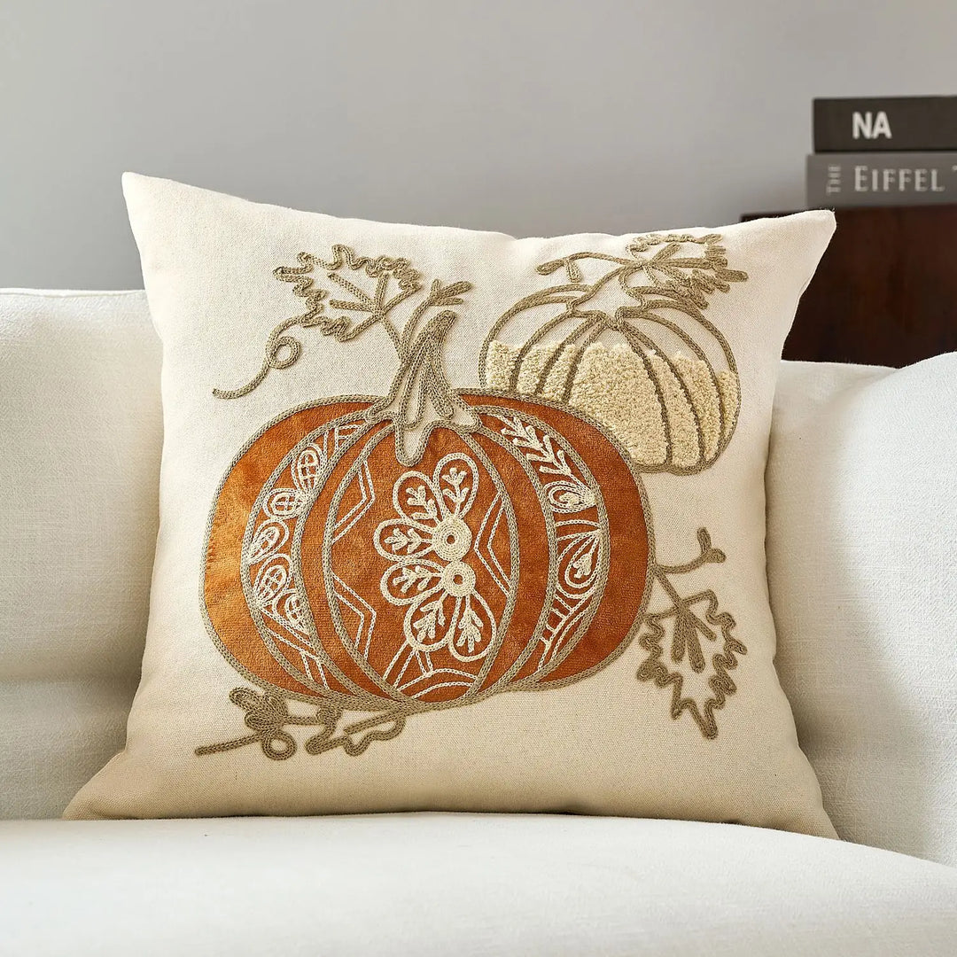 Halloween Throw Pillow Covers with Maple Pumpkin Design – Perfect for Sofa or Bedside Decor 13