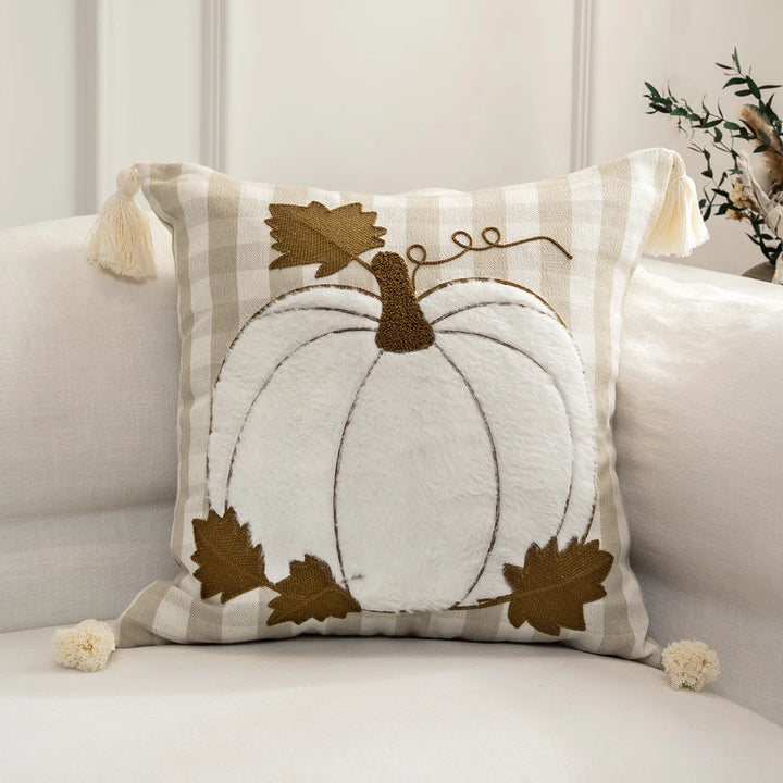 Halloween Throw Pillow Covers with Maple Pumpkin Design – Perfect for Sofa or Bedside Decor 14