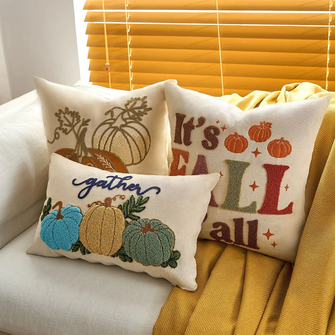 Halloween Throw Pillow Covers with Maple Pumpkin Design – Perfect for Sofa or Bedside Decor 2