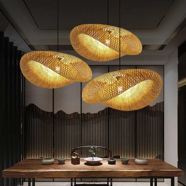Handcrafted Bamboo Hanging Lamp with Wicker Rattan Shade – Cozy Pendant Light for Home or Restaurant 1