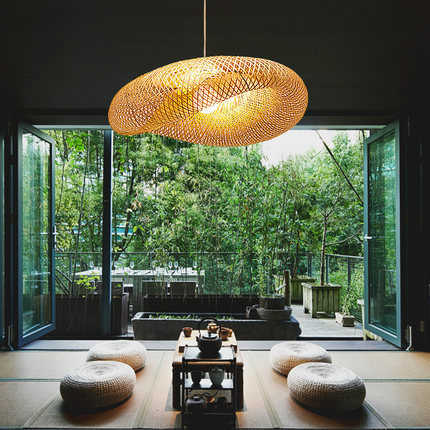 Handcrafted Bamboo Hanging Lamp with Wicker Rattan Shade – Cozy Pendant Light for Home or Restaurant 4
