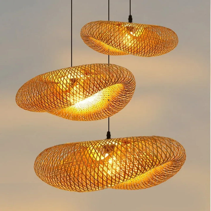 Handcrafted Bamboo Hanging Lamp with Wicker Rattan Shade – Cozy Pendant Light for Home or Restaurant 5