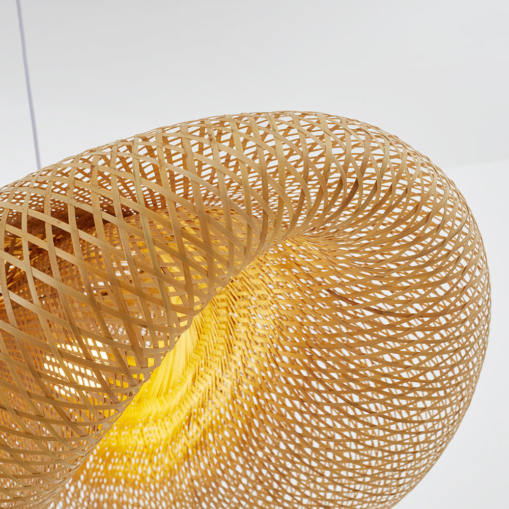 Handcrafted Bamboo Hanging Lamp with Wicker Rattan Shade – Cozy Pendant Light for Home or Restaurant 8