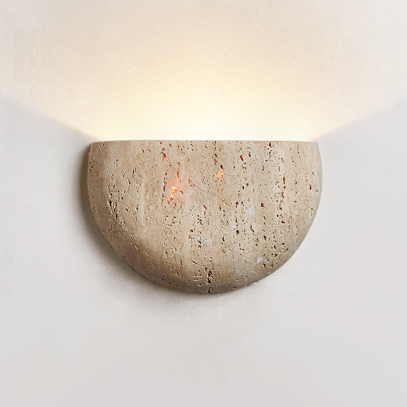 Handcrafted Natural Stone Wall Sconce – Japandi Minimalist Lighting for Serene Spaces 0
