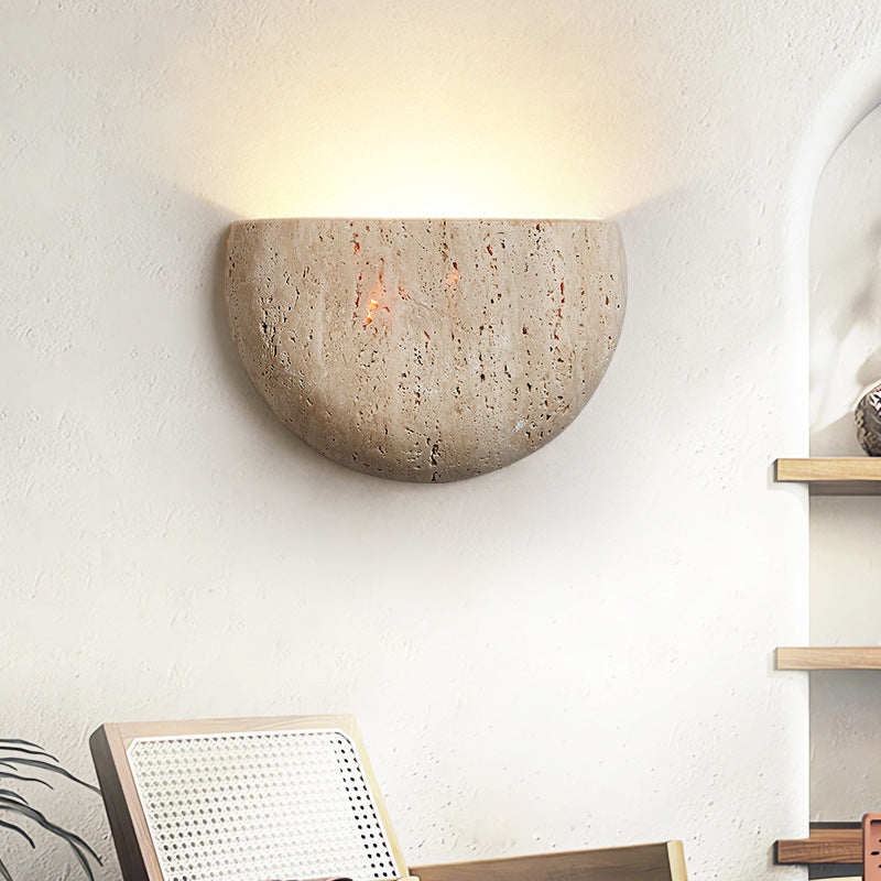 Handcrafted Natural Stone Wall Sconce – Japandi Minimalist Lighting for Serene Spaces 1