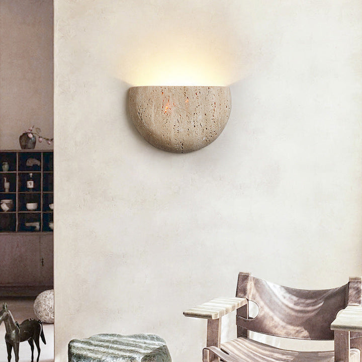 Handcrafted Natural Stone Wall Sconce – Japandi Minimalist Lighting for Serene Spaces 2