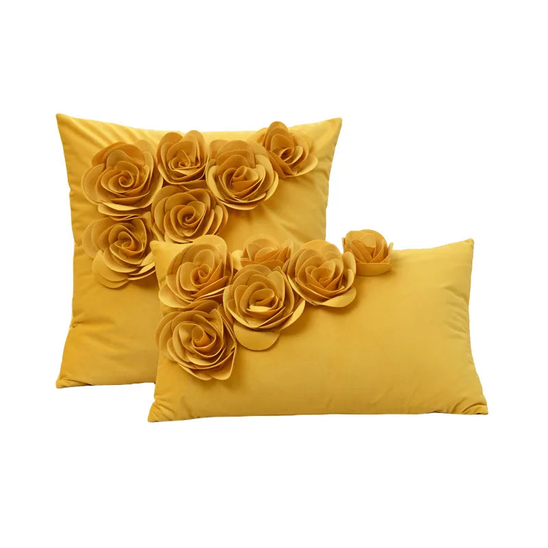 Handmade 3D Rose Velvet Cushion Cover – Luxurious Decor for Home or Special Occasions 8
