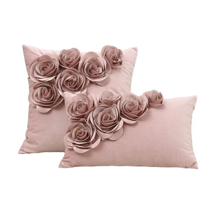 Handmade 3D Rose Velvet Cushion Cover – Luxurious Decor for Home or Special Occasions 9