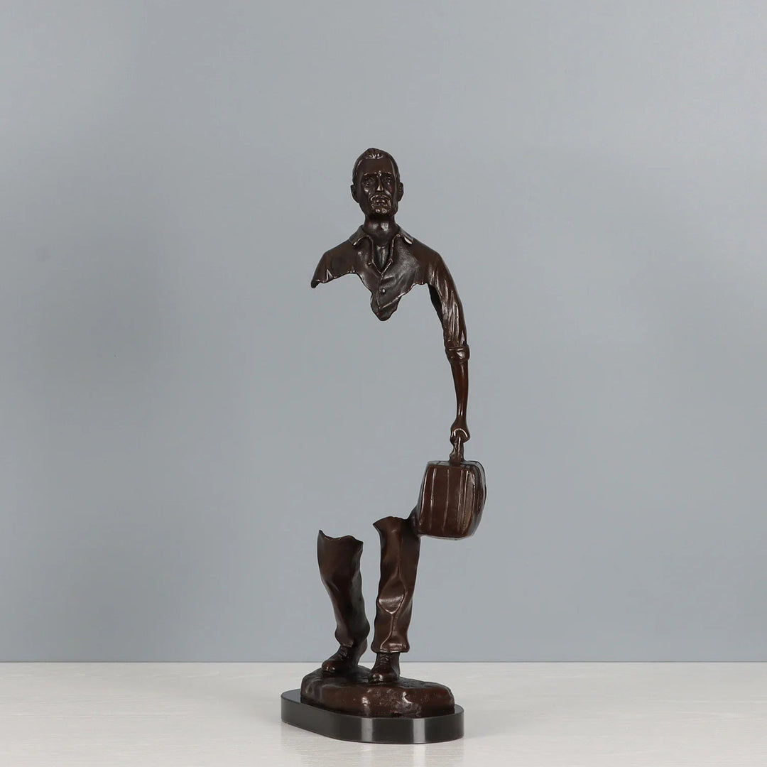 Handmade Bronze Wanderer Sculpture – Unique Art Piece for Home or Office Decor 0