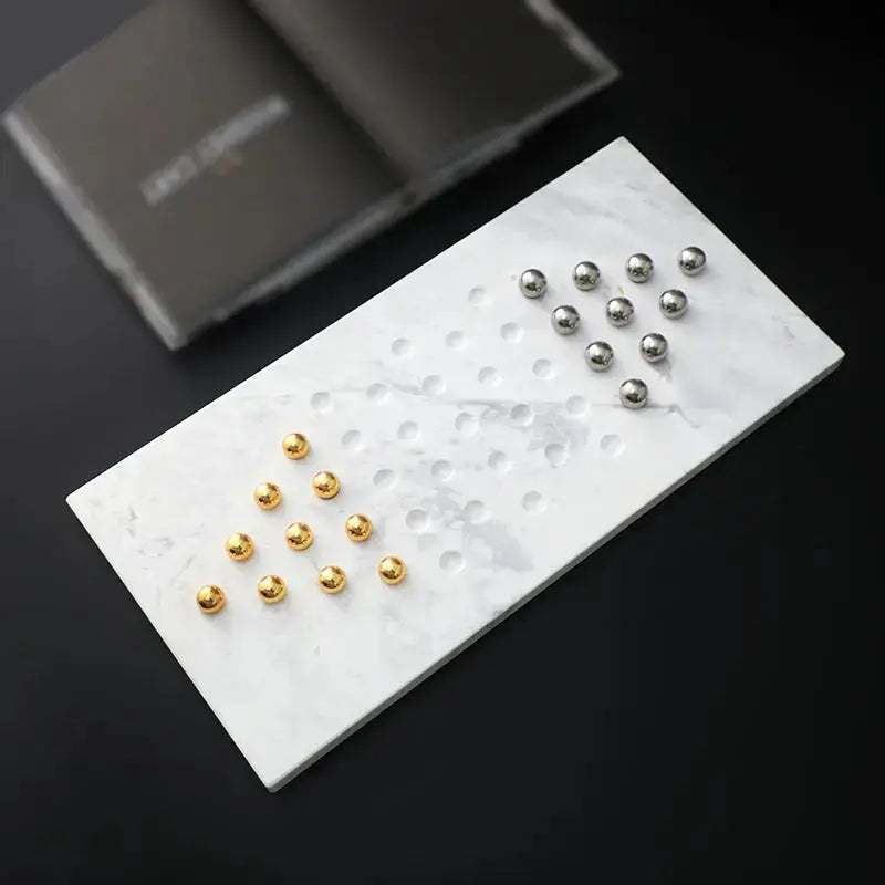 Handmade Marble Checkers Set – Elegant Game for Living Room or Office 1