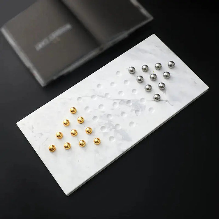 Handmade Marble Checkers Set – Elegant Game for Living Room or Office 1