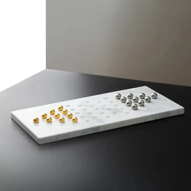 Handmade Marble Checkers Set – Elegant Game for Living Room or Office 2