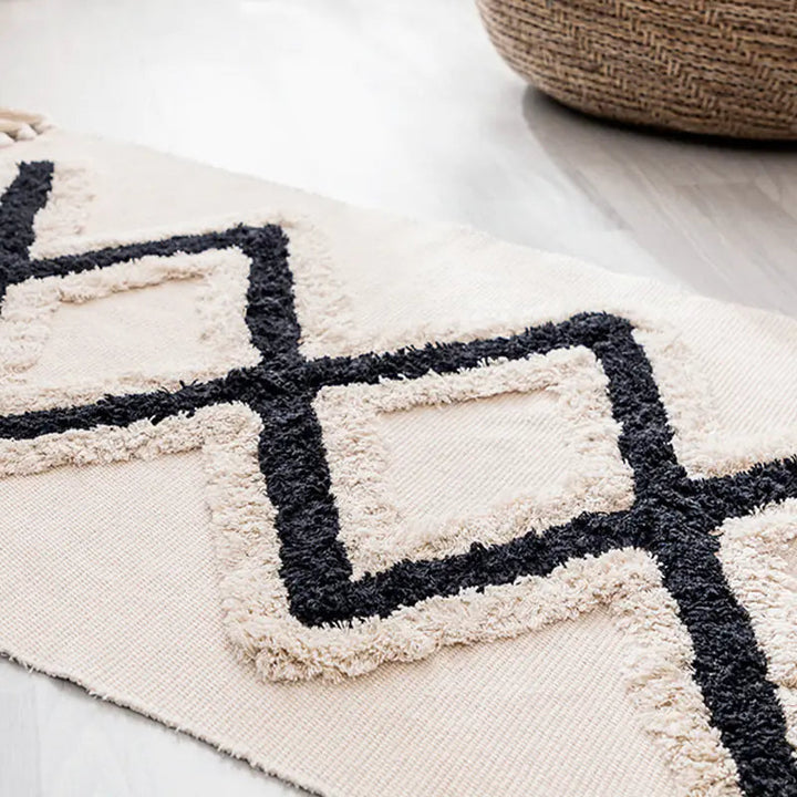 Handwoven Moroccan Cotton Fringe Area Rug – Stylish Living Room Rug with Unique Design 3