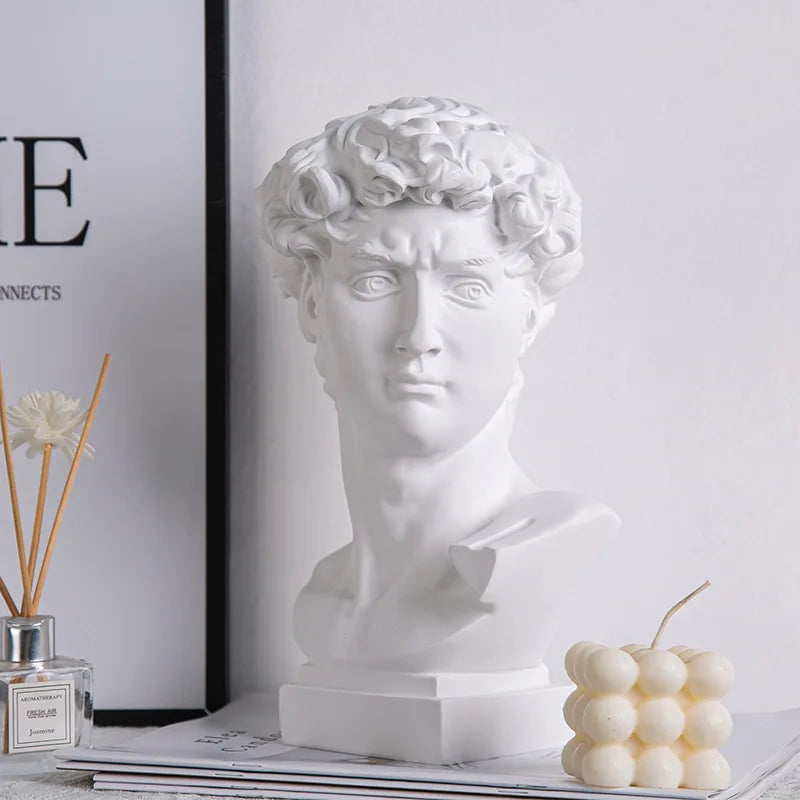 Head of David Sculpture in High-Quality Resin – Elegant Wall Decor for Home or Office 0