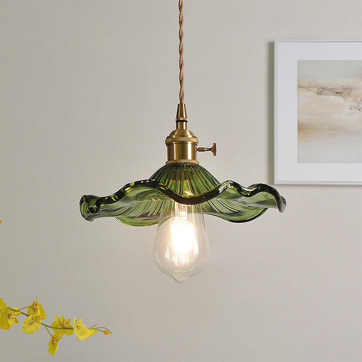 Hibiscus Flower Glass Pendant Light – Elegant Kitchen Pendant Lighting for Home Decor 0