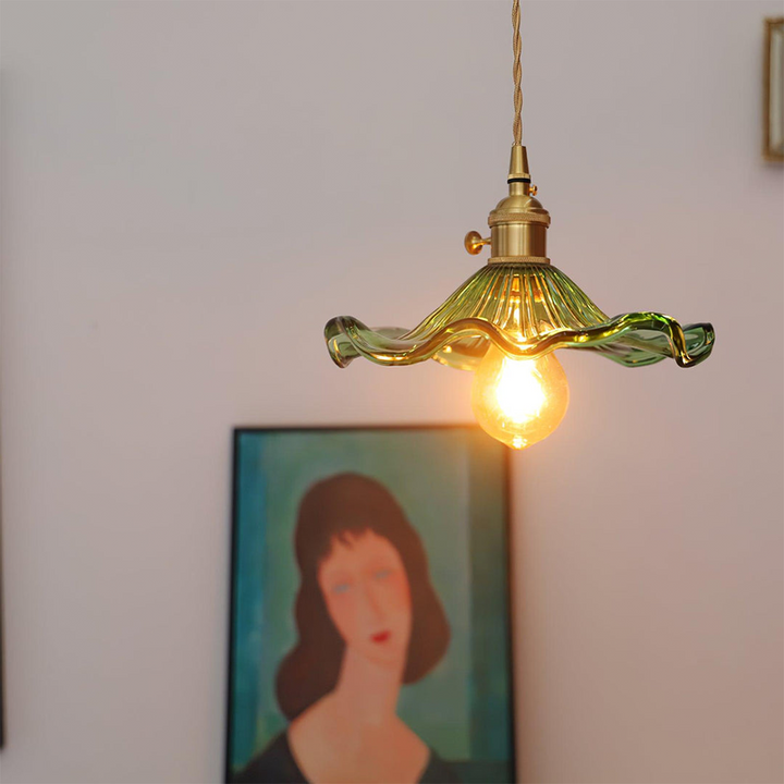 Hibiscus Flower Glass Pendant Light – Elegant Kitchen Pendant Lighting for Home Decor 2