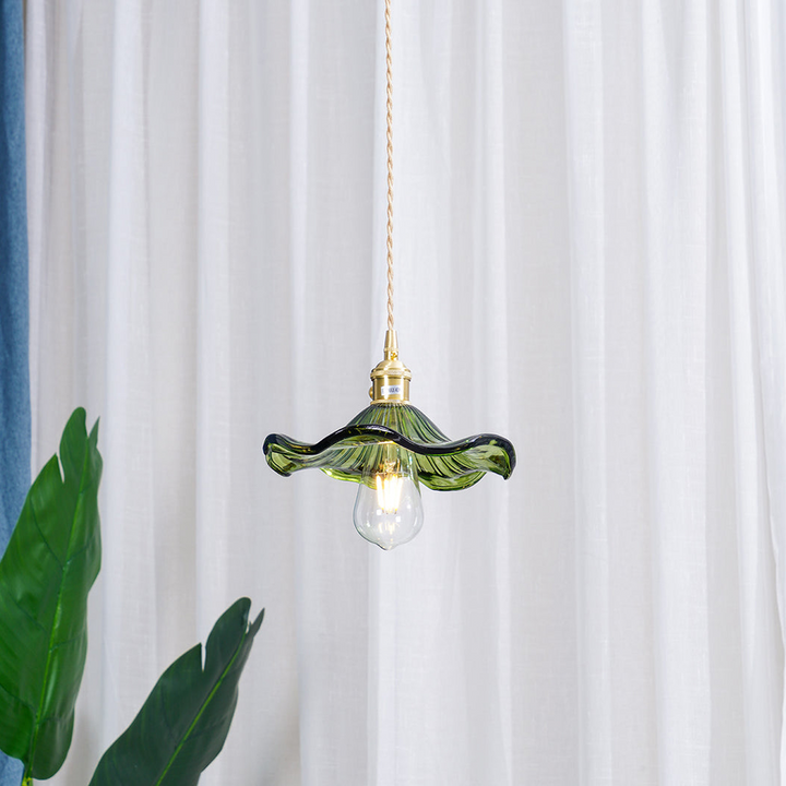 Hibiscus Flower Glass Pendant Light – Elegant Kitchen Pendant Lighting for Home Decor 3