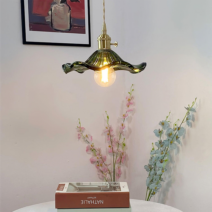 Hibiscus Flower Glass Pendant Light – Elegant Kitchen Pendant Lighting for Home Decor 4