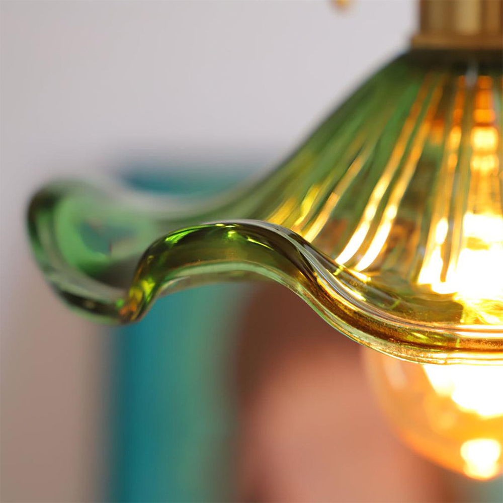 Hibiscus Flower Glass Pendant Light – Elegant Kitchen Pendant Lighting for Home Decor 6