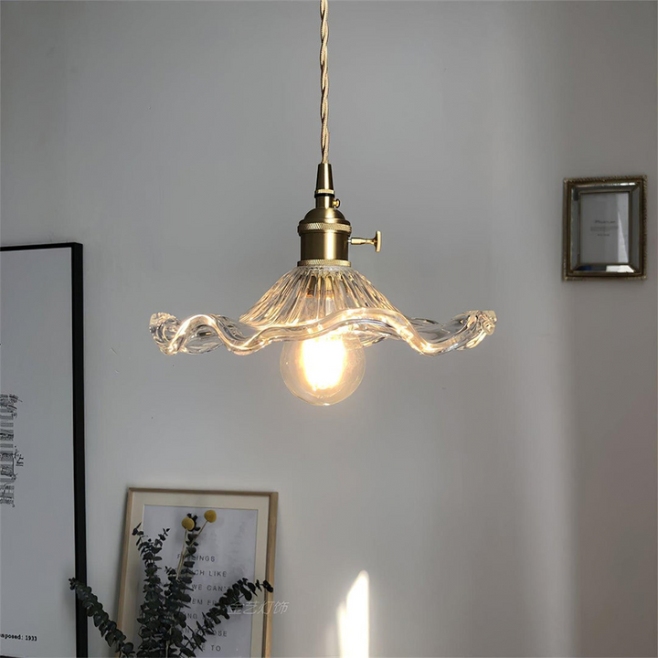Hibiscus Flower Glass Pendant Light – Elegant Kitchen Pendant Lighting for Home Decor 7