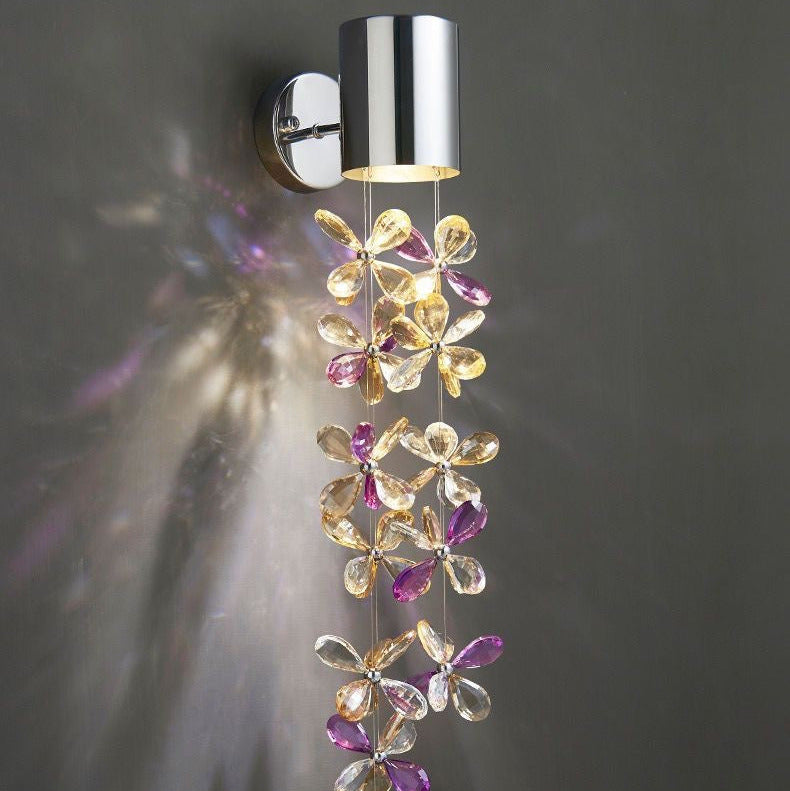 Modern Crystal Wall Sconce Lighting with LED – Elegant Illumination for Bedroom or Living Room