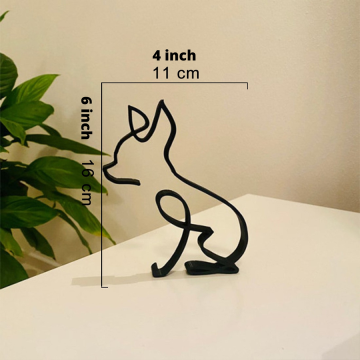 Iron Dog and Cat Sculptures – Whimsical Animal Statues for Home Decor 13