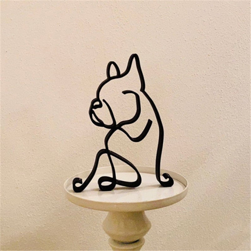 Iron Dog and Cat Sculptures – Whimsical Animal Statues for Home Decor 2