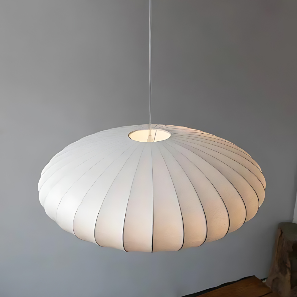 Japandi Silk Pendant Lamp for Elegant Illumination – Perfect Hanging Lights for Dining or Living Room 2